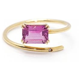 Autre Marque-Anillo RAY Turmalina y Oro.-Morado oscuro