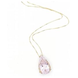 Autre Marque-Collana in oro con Morganite rosa.-Rosa