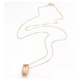 Autre Marque-Gold Necklace with Imperial Topaz-Orange