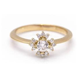 Autre Marque-Diamond Rosette Ring.-Golden