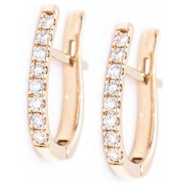 Autre Marque-Rose Gold and Diamond Earrings.-Golden