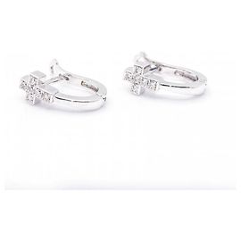 Autre Marque Orecchini Croce In Oro Bianco. Argento