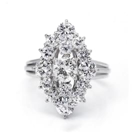 Autre Marque-Gold and Diamond Ring.-Silvery