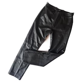 Gianni Versace-Versace Versus vintage leather men black trousers-Black