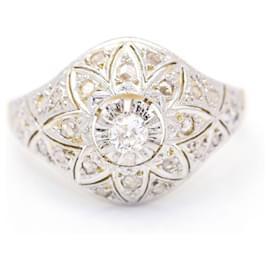 Autre Marque-Belle Epoque 1920 Ring with diamonds.-Silvery,Golden