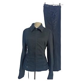 Gianfranco Ferré Black Cotton Corset Jacket Black