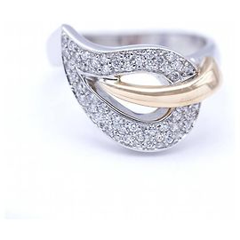 Autre Marque Bicolor-Ring mit Diamanten. Silber Golden