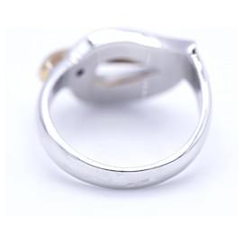 Autre Marque-Bicolor-Ring mit Diamanten.-Silber,Golden