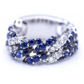 Autre Marque Anello in Oro, diamanti e zaffiri. Argento Blu navy