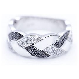 Autre Marque White Gold Ring with Diamonds Black Silvery
