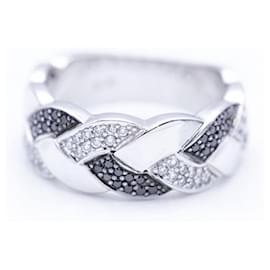 Autre Marque-White Gold Ring with Diamonds-Black,Silvery