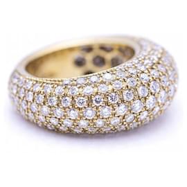 Autre Marque-Ring in gold and diamond paveé.-Golden