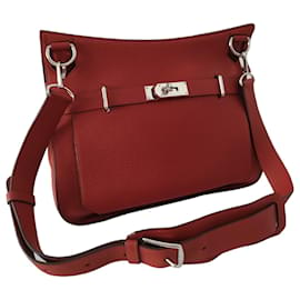 Hermès-Bolsa Hermes Jypsiere 34 em couro Clémence taurillon vermelho-Vermelho