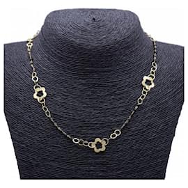 Autre Marque-Necklace in yellow gold and floral motif.-Golden