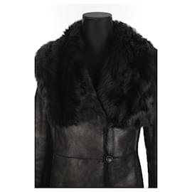 Gerard Darel-leather trim coat-Black