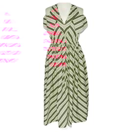 Fendi-Fendi - Robe longue plissée à rayures multicolores-Multicolore