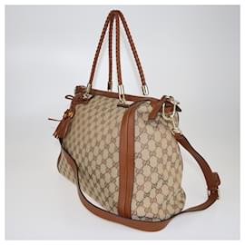 Gucci-Gucci Beige/Brown Gg Bella Tote-Beige