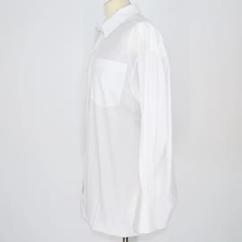 Valentino-Valentino – Weißes mehrlagiges Hemdkleid mit langen Ärmeln-Rot