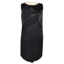 Versace-Versace Black Studded Midi Dress-Black