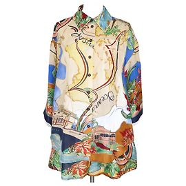 Conjunto de camisa y pantalones cortos con estampado multicolor Allight Draw de Zimmermann Multicolor