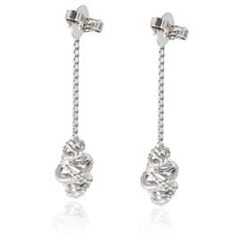 David Yurman-David Yurman Crossover Diamond Chain Drop Earrings in Sterling Silver 0.22 ctw-Other