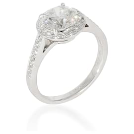 Tiffany & Co-TIFFANY & CO. Halo Engagement Ring in Platinum G VVS2 1.66 ctw-Other