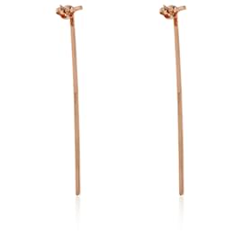 Tiffany & Co-TIFFANY & CO. Tiffany T Elongated Wire Bar  Earrings in 18k Rose Gold 0.47 ctw-Other
