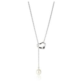 Tiffany & Co-TIFFANY & CO. Elsa Peretti Open Heart Lariat Necklace in Sterling Silver-Other