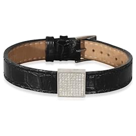 Autre Marque-Effy Leather Bracelet in 14K white gold 0.4 ctw-Other