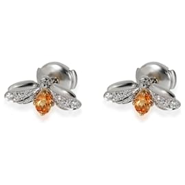 Tiffany & Co-TIFFANY & CO. Boucles d'oreilles Paper Flowers Diamants & Spessartine Firefly en Platine-Autre