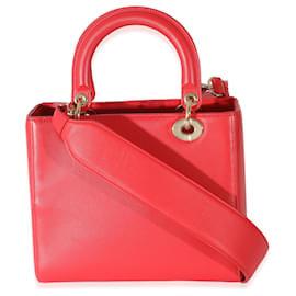 Christian Dior-Christian Dior Red Supple Calfskin Niki de Saint Phalle Medium Lady Dior-Red