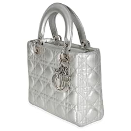 Christian Dior-Christian Dior Silver Grained calf leather Cannage Small Lucky Badges My Lady Dior-Other