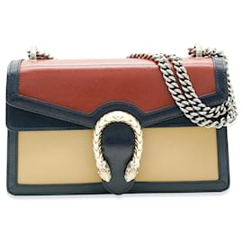 Gucci-Gucci Tri-Colour Leather Small Dionysus Bag-Brown,Blue,Multiple colors,Beige