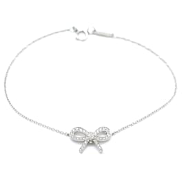 Tiffany & Co-TIFFANY & CO. Bow Bracelet in Platinum 0.12 ctw-Other