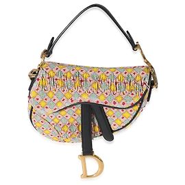 Bolsa de selim micro com borla multicolorida Christian Dior Multicor
