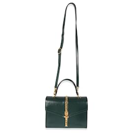 Gucci-Gucci Green Leather Small 1969 Sylvie Top Handle Bag-Green