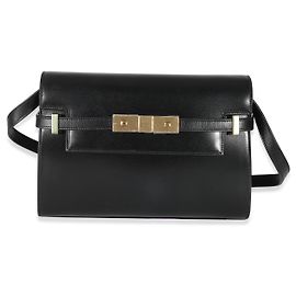 Saint Laurent Petit sac Manhattan en cuir box noir Noir
