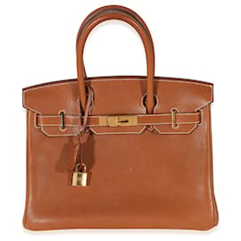 Hermès-Hermes Fauve Natural Barenia Faubourg Birkin 30 GHW-Braun