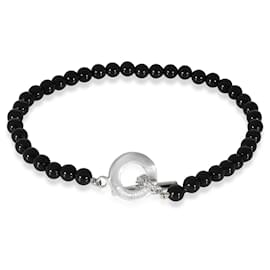 Tiffany & Co-TIFFANY & CO. Tiffany Onyx Beads Bracelet in Sterling Silver-Other