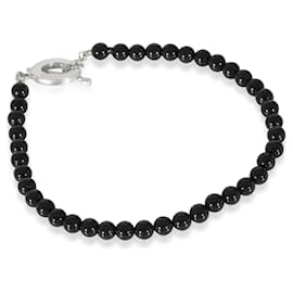 Tiffany & Co-TIFFANY & CO. Tiffany Onyx Beads Bracelet in Sterling Silver-Other