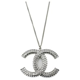 Chanel-Chanel 2016 Pendentif CC Strass argenté sur chaîne-Autre