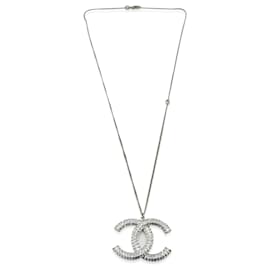 Chanel-Chanel 2016 CC Strass Silver Tone Pendant On Chain-Other