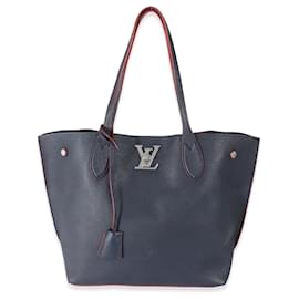 Louis Vuitton-Bolsa Louis Vuitton Marine Rouge Taurillon Lockme Cabas-Azul