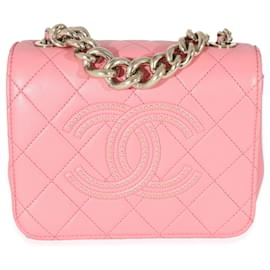 Chanel-Bolsa Chanel em couro de bezerro acolchoado rosa Beauty Begins Flap-Rosa
