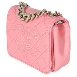 Chanel-Bolsa Chanel em couro de bezerro acolchoado rosa Beauty Begins Flap-Rosa