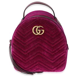 Gucci-Sac à dos Marmont en velours matelassé violet Gucci-Violet