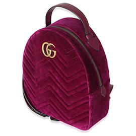 Gucci-Gucci Purple Matelasse Velvet Marmont Backpack-Purple