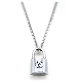 Louis Vuitton-Ciondolo Louis Vuitton Lockit su catena in argento sterling-Altro