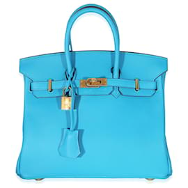 Hermès-Hermès Bleu Zanzibar Swift Birkin 25 GHW-Blu