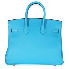 Hermès-Hermès Bleu Zanzibar Swift Birkin 25 GHW-Azul